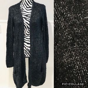 Joe’s Jeans Metallic Open Front  Long Cardigan